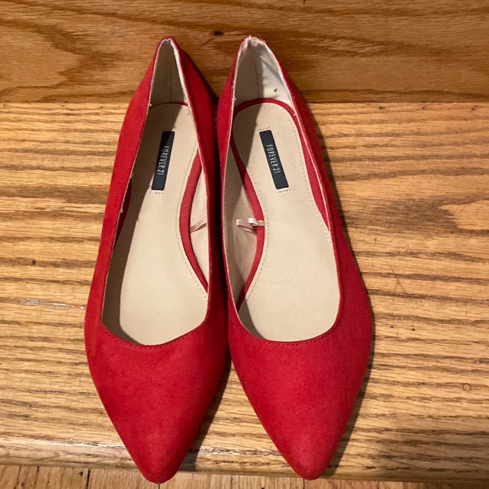 Forever 21 Red Flats size 6. Used.